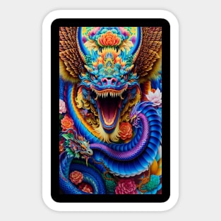 Trippy Psychedelic Orient Dragon Sticker